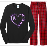 Ill Remember For You Purple Butterfly Alzheimers Awareness Long Sleeve Pajama Set