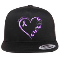 Ill Remember For You Purple Butterfly Alzheimers Awareness Flat Bill Trucker Hat