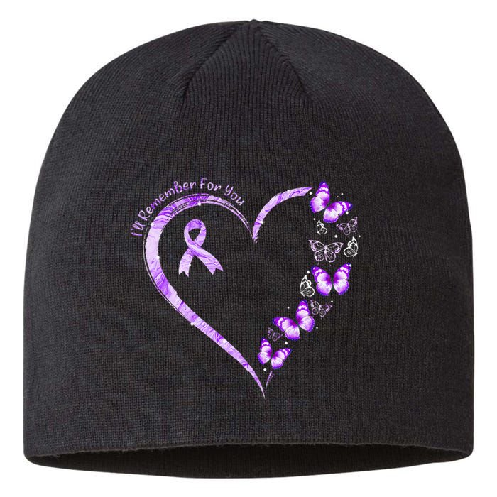 Ill Remember For You Purple Butterfly Alzheimers Awareness Sustainable Beanie