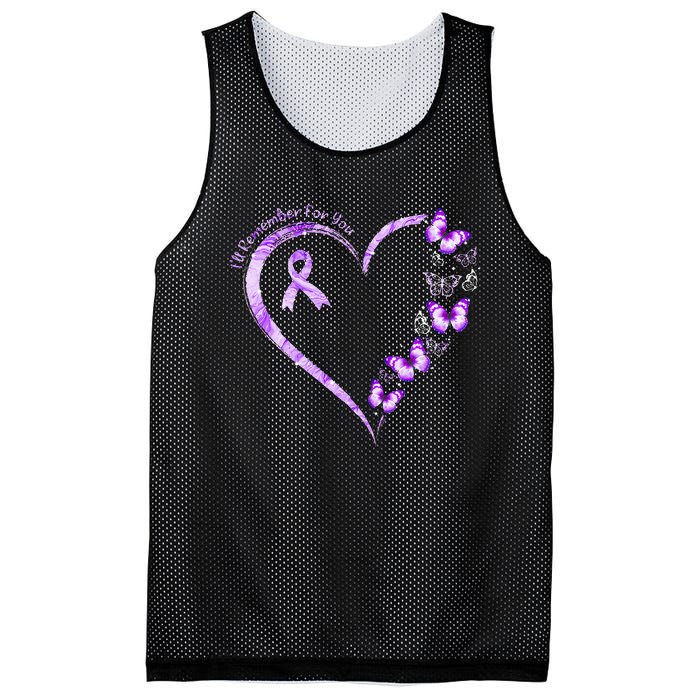 Ill Remember For You Purple Butterfly Alzheimers Awareness Mesh Reversible Basketball Jersey Tank