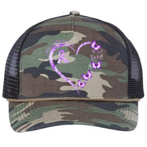 Ill Remember For You Purple Butterfly Alzheimers Awareness Retro Rope Trucker Hat Cap