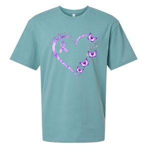 Ill Remember For You Purple Butterfly Alzheimers Awareness Sueded Cloud Jersey T-Shirt