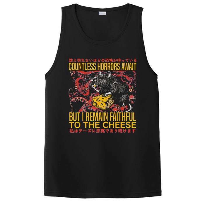 I Remain Faithful To The Cheese Vintage Japanese Rat Lover PosiCharge Competitor Tank