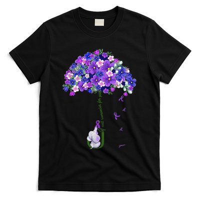 ILl Remember For You Purple Elephant AlzheimerS Awareness T-Shirt