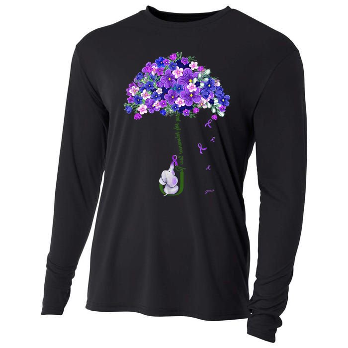 ILl Remember For You Purple Elephant AlzheimerS Awareness Cooling Performance Long Sleeve Crew