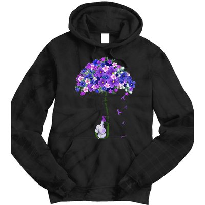 ILl Remember For You Purple Elephant AlzheimerS Awareness Tie Dye Hoodie