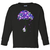 ILl Remember For You Purple Elephant AlzheimerS Awareness Toddler Long Sleeve Shirt