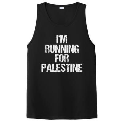 IM Running For Palestine White Letters PosiCharge Competitor Tank