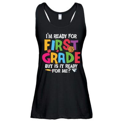 Im Ready For First Grade Funny Back To School 1st Grade Ladies Essential Flowy Tank