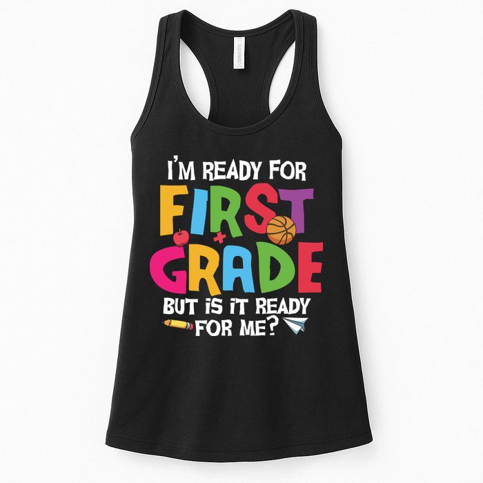 Im Ready For First Grade Funny Back To School 1st Grade Womens Tank Top