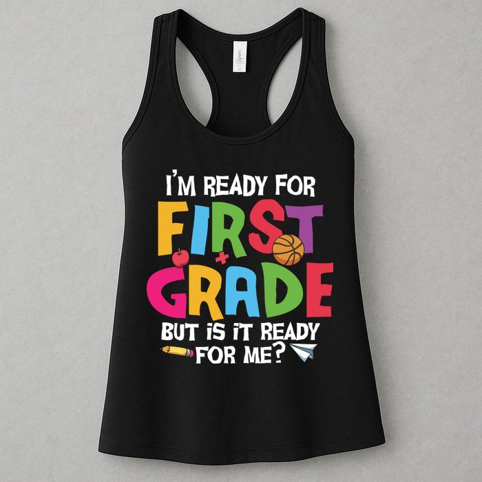 Im Ready For First Grade Funny Back To School 1st Grade Womens Tank Top