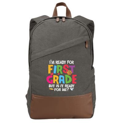 Im Ready For First Grade Funny Back To School 1st Grade Cotton Canvas Backpack