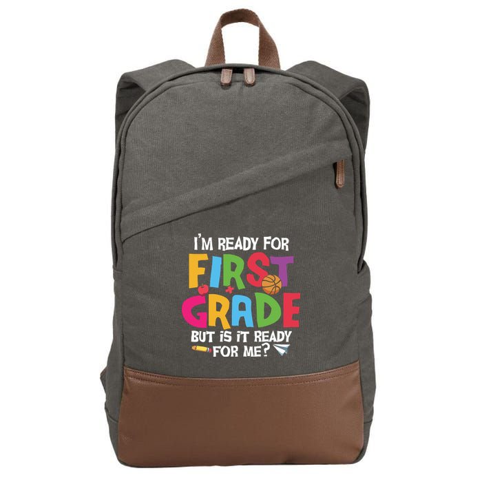 Im Ready For First Grade Funny Back To School 1st Grade Cotton Canvas Backpack
