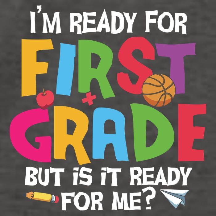 Im Ready For First Grade Funny Back To School 1st Grade Vector Backpack