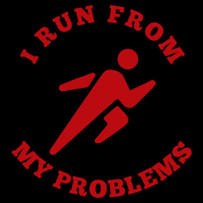 I RUN FROM MY PROBLEMS Baby Bodysuit