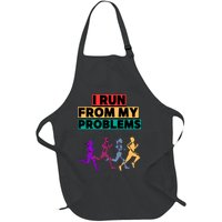 I RUN FROM MY PROBLEMS JOKE Full-Length Apron With Pockets