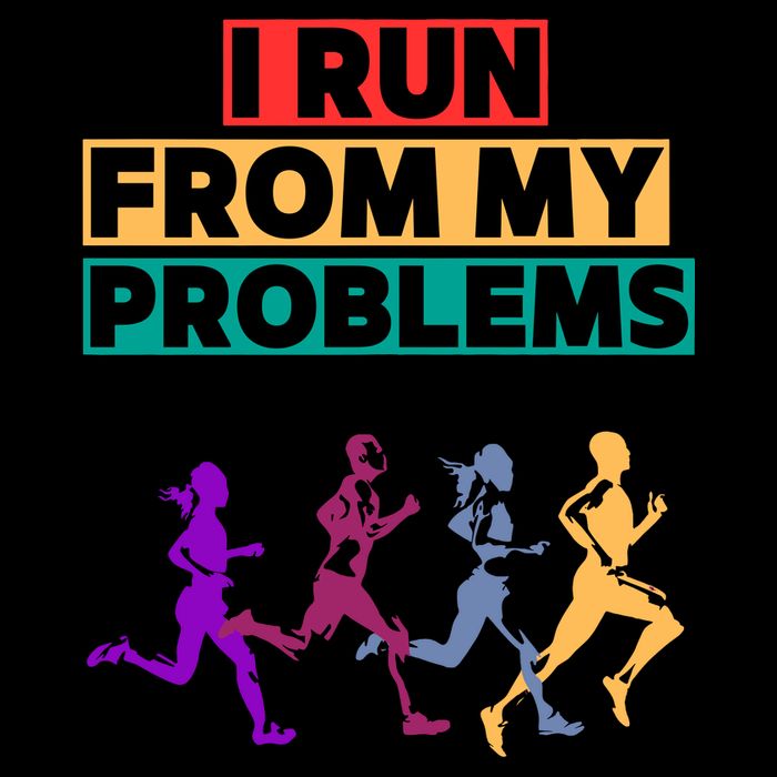 I RUN FROM MY PROBLEMS JOKE Flat Bill Trucker Hat