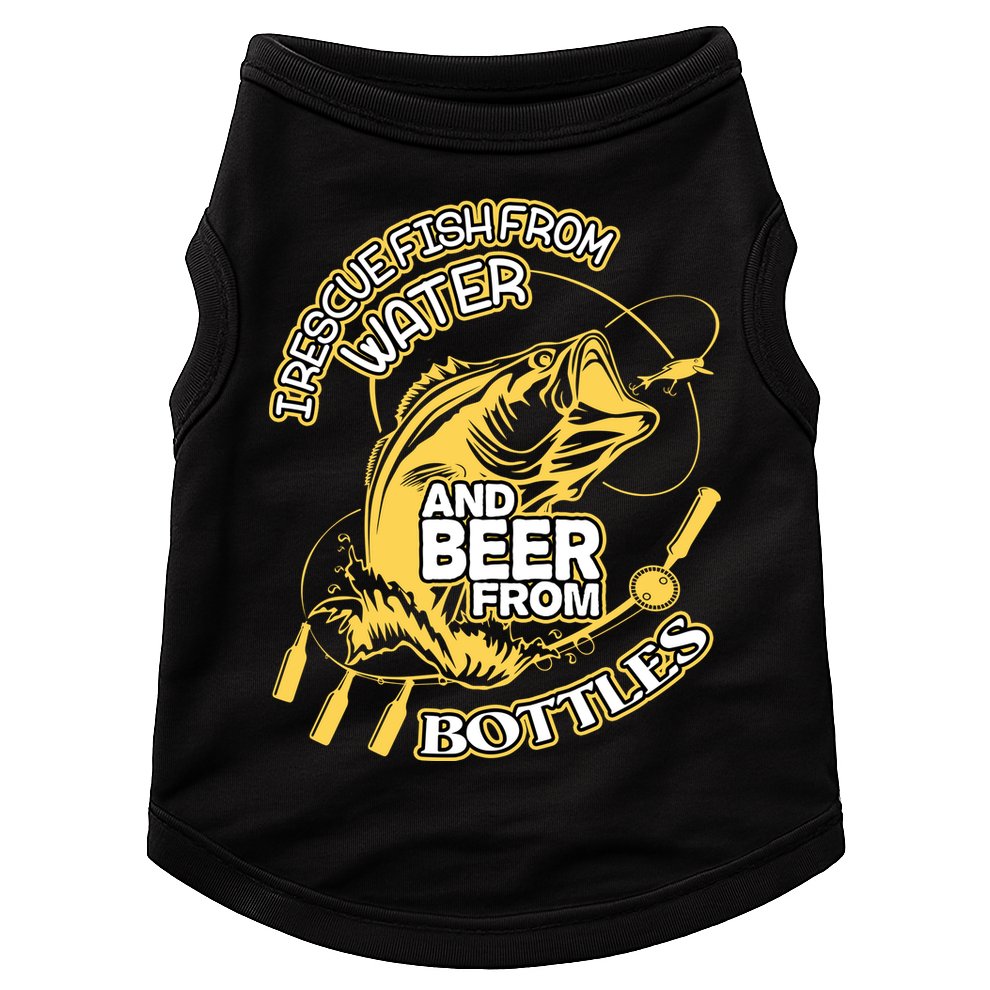 I Rescue Fish From Water And Beer From Bottles Funny Gift Doggie Tank
