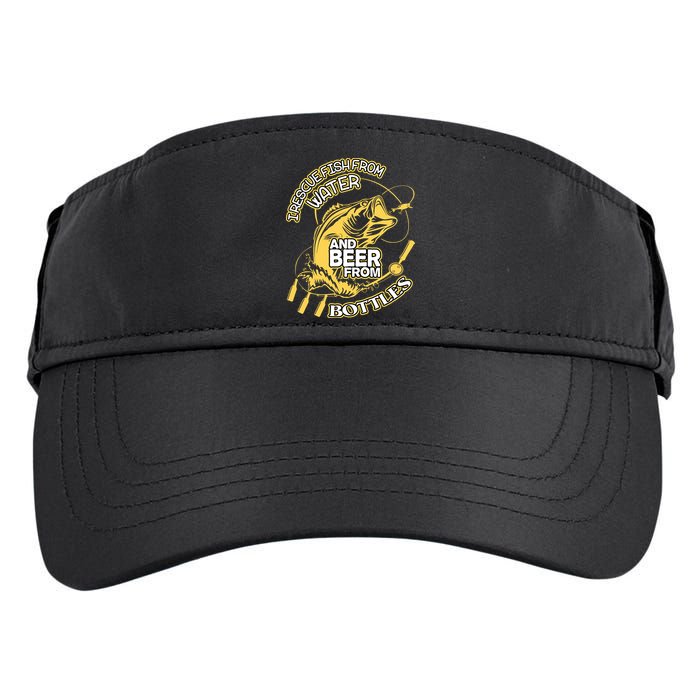 I Rescue Fish From Water And Beer From Bottles Funny Gift Adult Drive Performance Visor