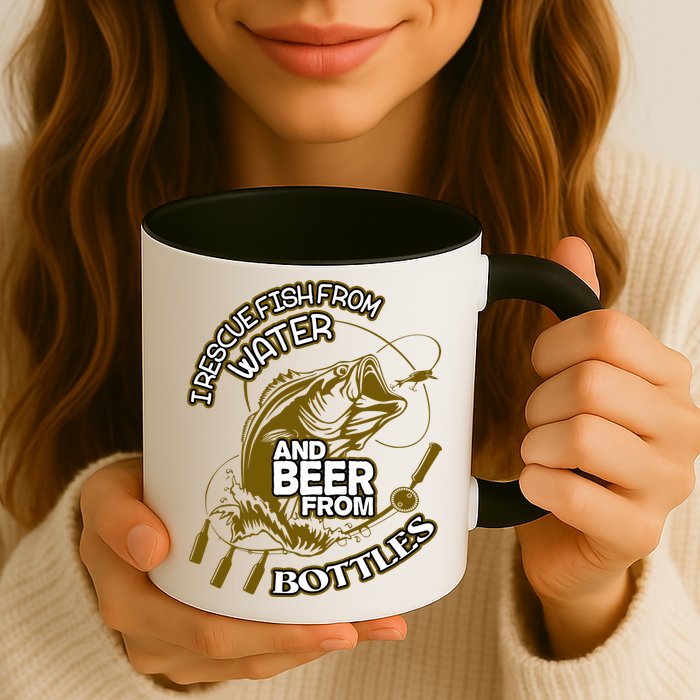 I Rescue Fish From Water And Beer From Bottles Funny Gift Mug