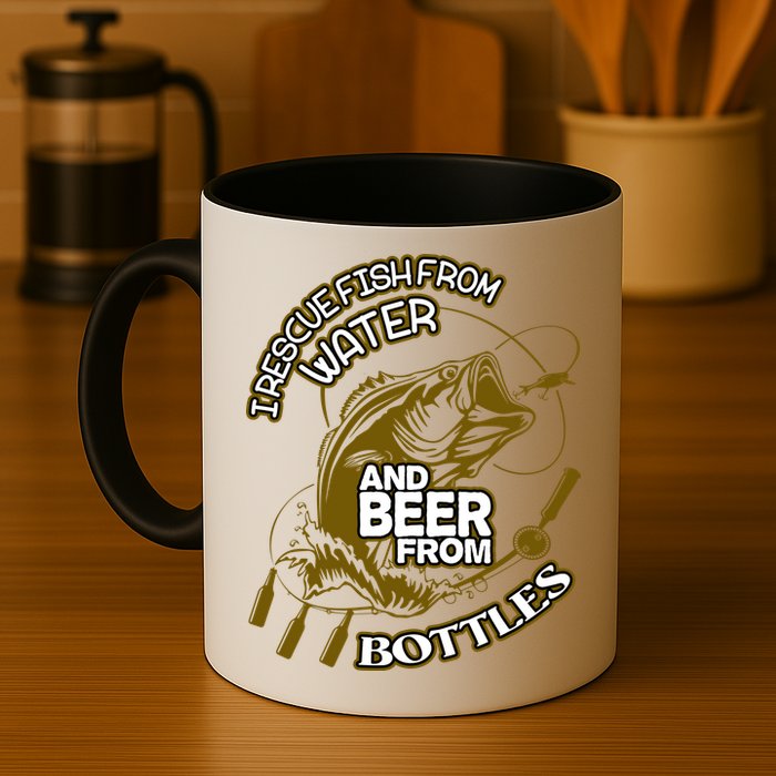 I Rescue Fish From Water And Beer From Bottles Funny Gift Mug