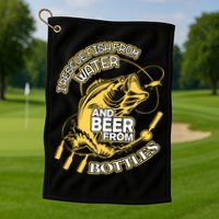 I Rescue Fish From Water And Beer From Bottles Funny Gift Golf Towel