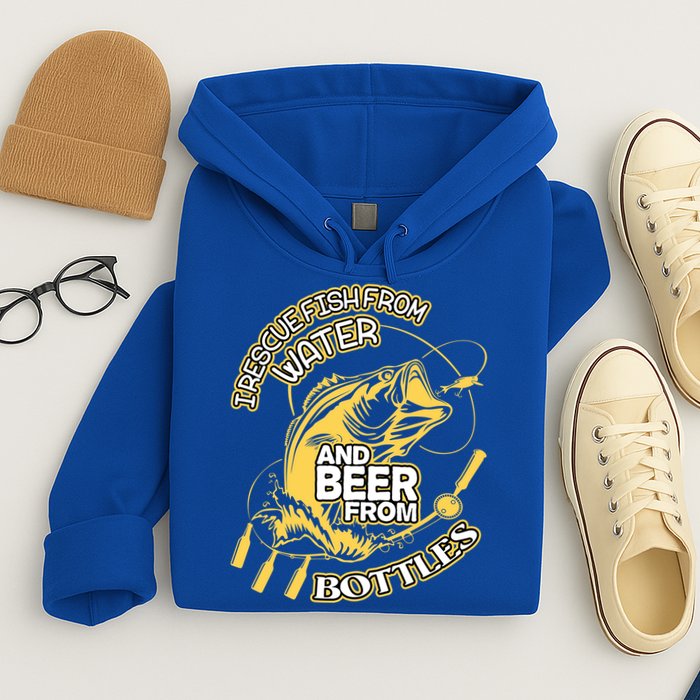 I Rescue Fish From Water And Beer From Bottles Funny Gift Hoodie