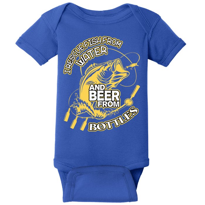 I Rescue Fish From Water And Beer From Bottles Funny Gift Baby Bodysuit