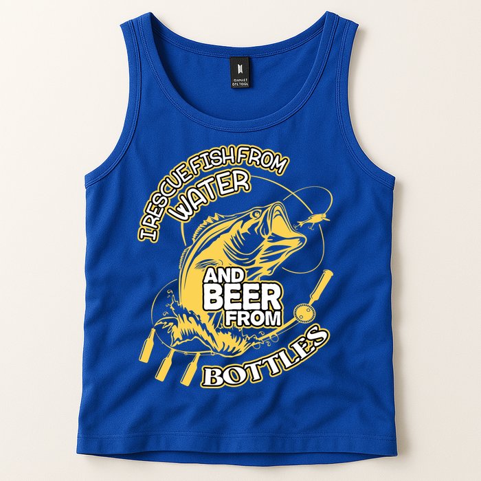 I Rescue Fish From Water And Beer From Bottles Funny Gift Tank Top