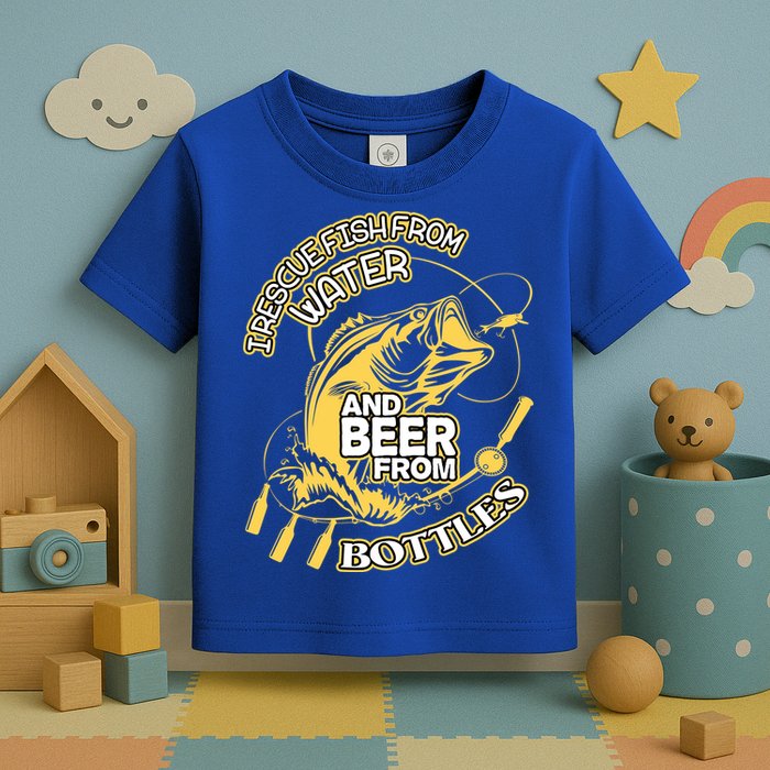 I Rescue Fish From Water And Beer From Bottles Funny Gift Toddler T-Shirt