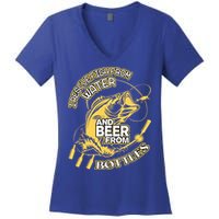 I Rescue Fish From Water And Beer From Bottles Funny Gift Women's V-Neck T-Shirt