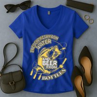 I Rescue Fish From Water And Beer From Bottles Funny Gift Women's V-Neck T-Shirt