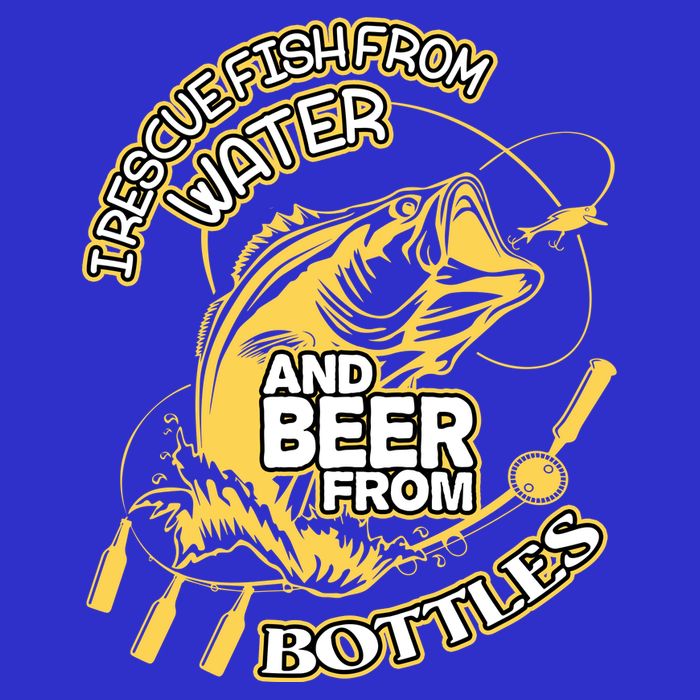 I Rescue Fish From Water And Beer From Bottles Funny Gift Women's V-Neck T-Shirt