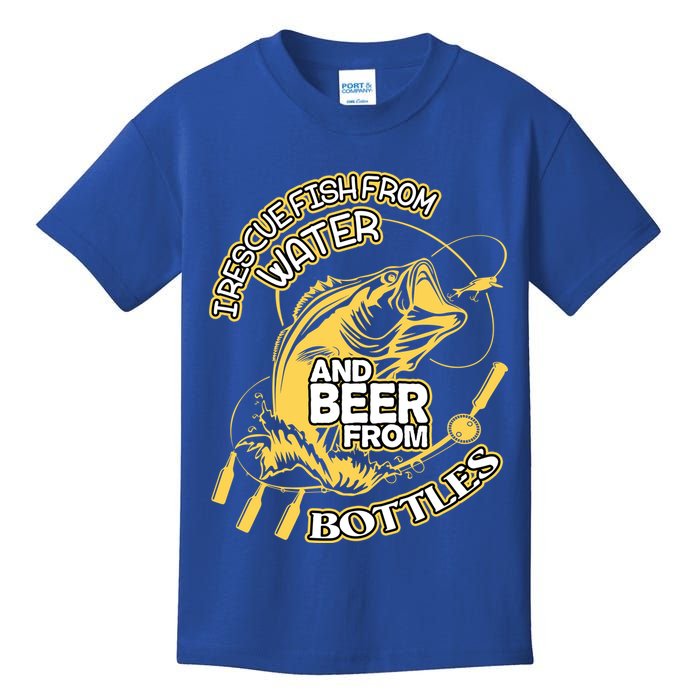 I Rescue Fish From Water And Beer From Bottles Funny Gift Kids T-Shirt