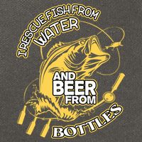 I Rescue Fish From Water And Beer From Bottles Funny Gift Cotton Canvas Backpack
