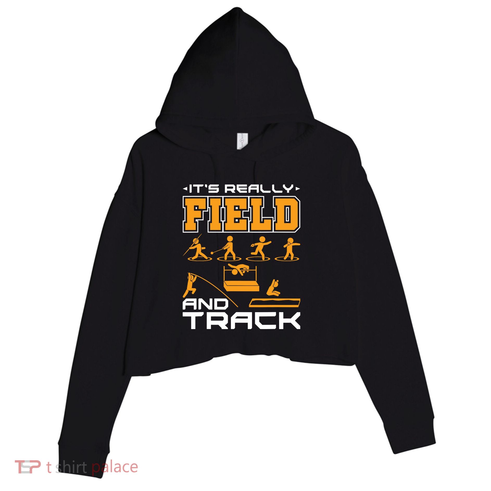 Its Really Field And Track Funny Quote Crop Fleece Hoodie