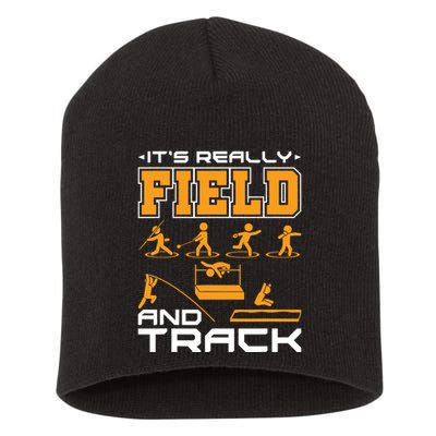 Its Really Field And Track Funny Quote Short Acrylic Beanie