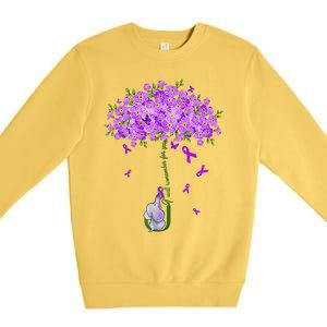 ILl Remember For You Purple Elephant AlzheimerS Awareness Premium Crewneck Sweatshirt