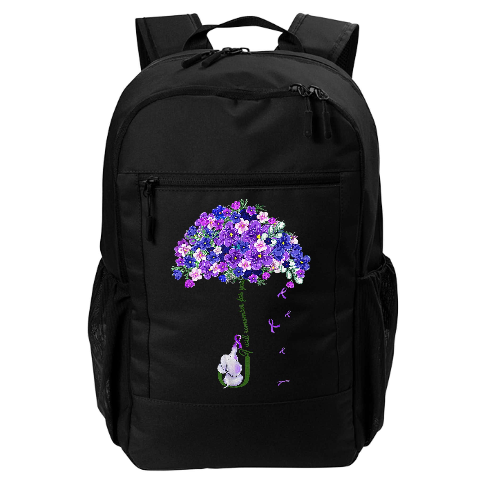 ILl Remember For You Purple Elephant AlzheimerS Awareness Backpack