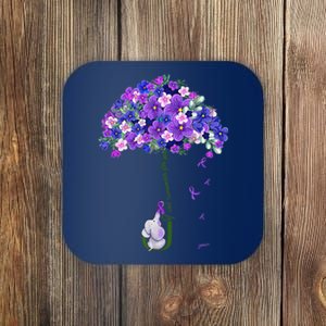 ILl Remember For You Purple Elephant AlzheimerS Awareness Coaster