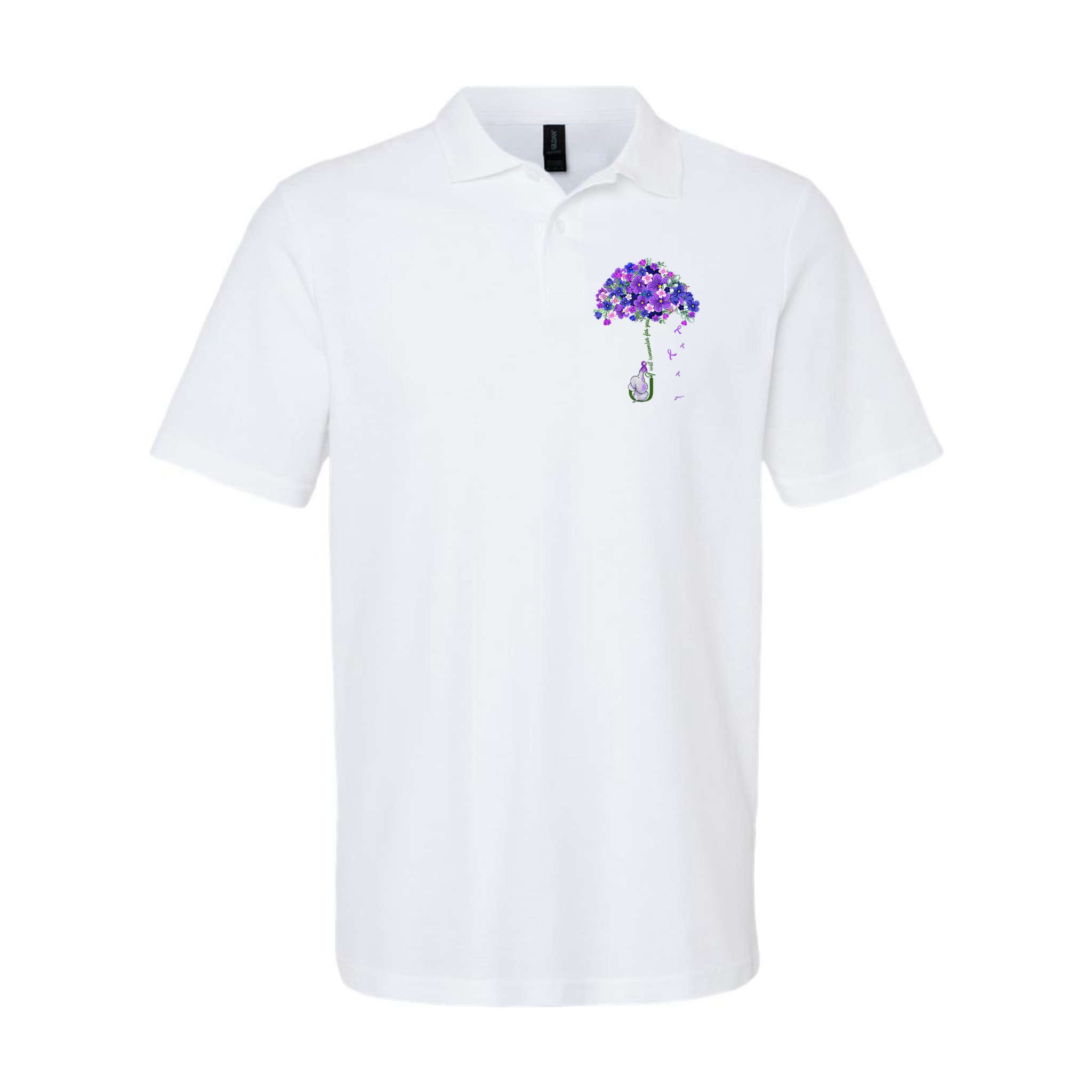 ILl Remember For You Purple Elephant AlzheimerS Awareness Polo