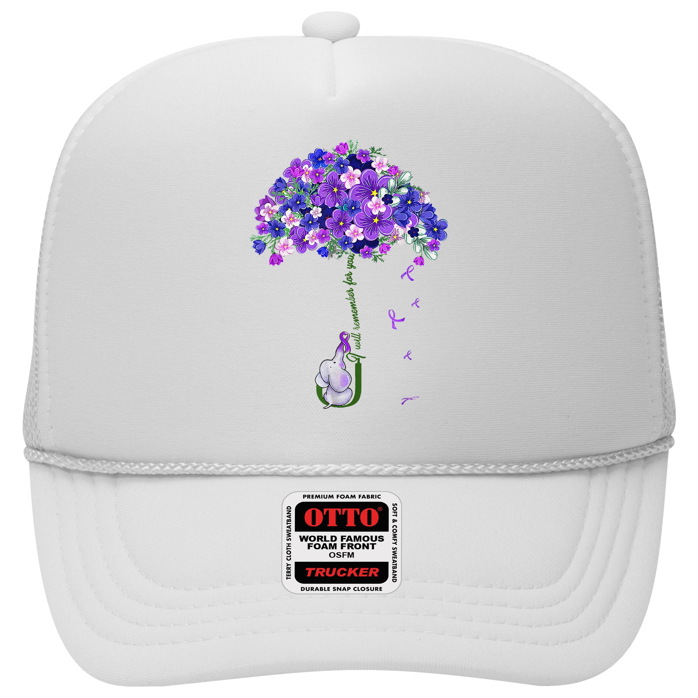 ILl Remember For You Purple Elephant AlzheimerS Awareness Hat