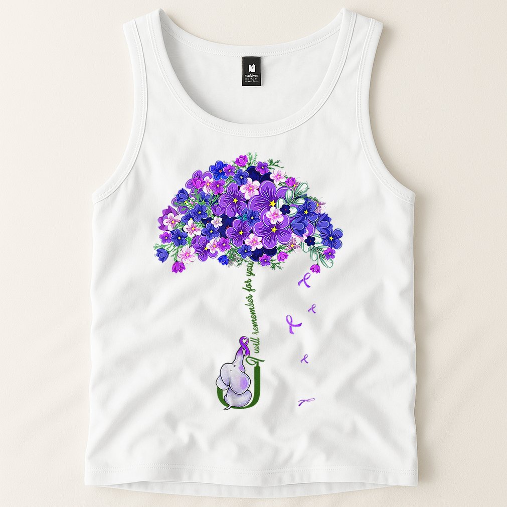 ILl Remember For You Purple Elephant AlzheimerS Awareness Tank Top