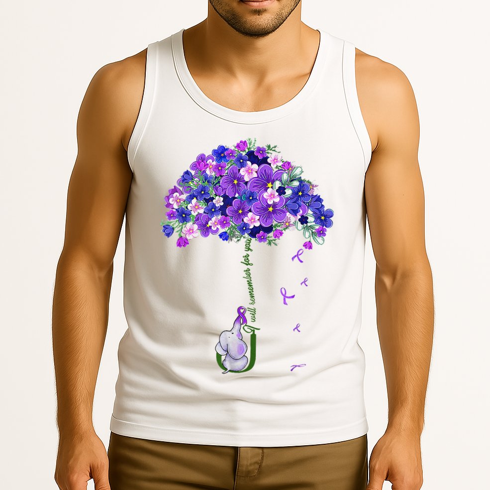 ILl Remember For You Purple Elephant AlzheimerS Awareness Tank Top