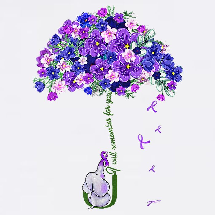 ILl Remember For You Purple Elephant AlzheimerS Awareness Tank Top