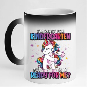 Im Ready For Kindergarten Back To School Kindergarten Girl 11oz Black Color Changing Mug