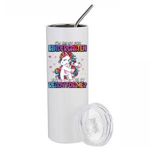 Im Ready For Kindergarten Back To School Kindergarten Girl Stainless Steel Tumbler