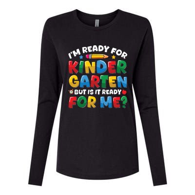 Im Ready For Kindergarten First Day Teachers Boy Girl Womens Cotton Relaxed Long Sleeve T-Shirt