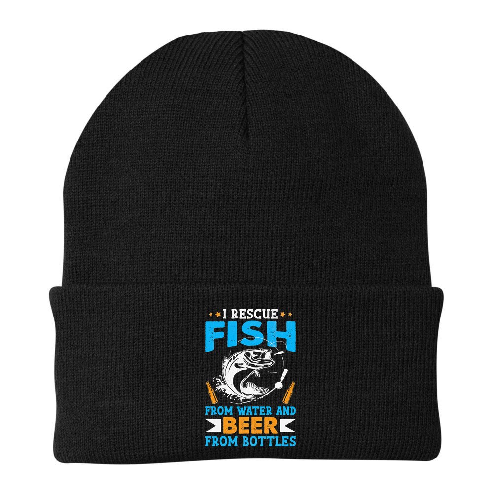 I Rescue Fish From Water And Beer From Bottles Fisherman Beanie