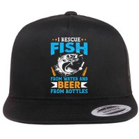 I Rescue Fish From Water And Beer From Bottles Fisherman Flat Bill Trucker Hat